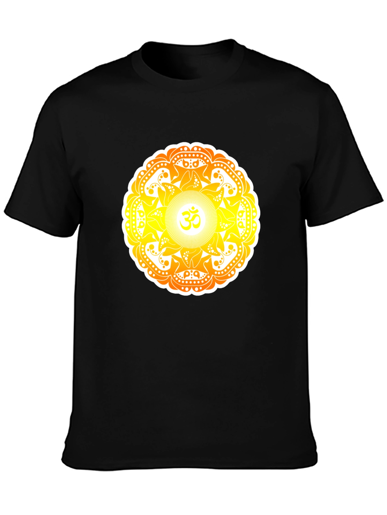 Om Mandala Graphic Tee - Black Cotton T-Shirt