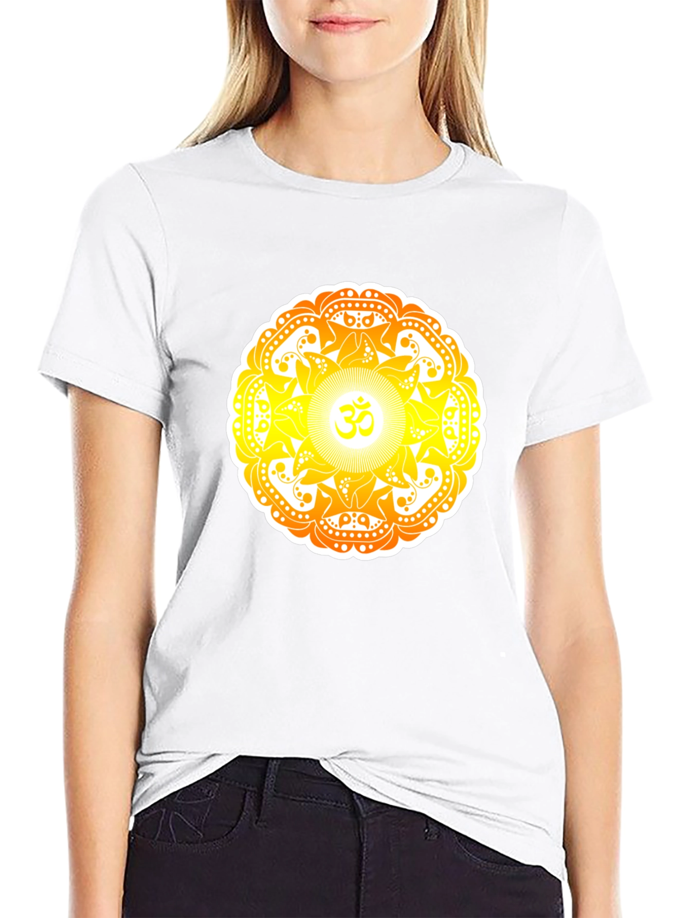 Om Mandala Graphic Tee - Black Cotton T-Shirt