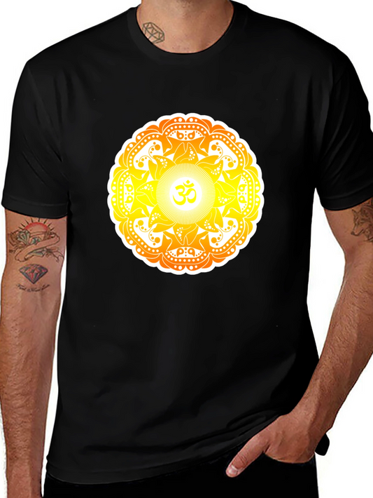 Om Mandala Graphic Tee - Black Cotton T-Shirt