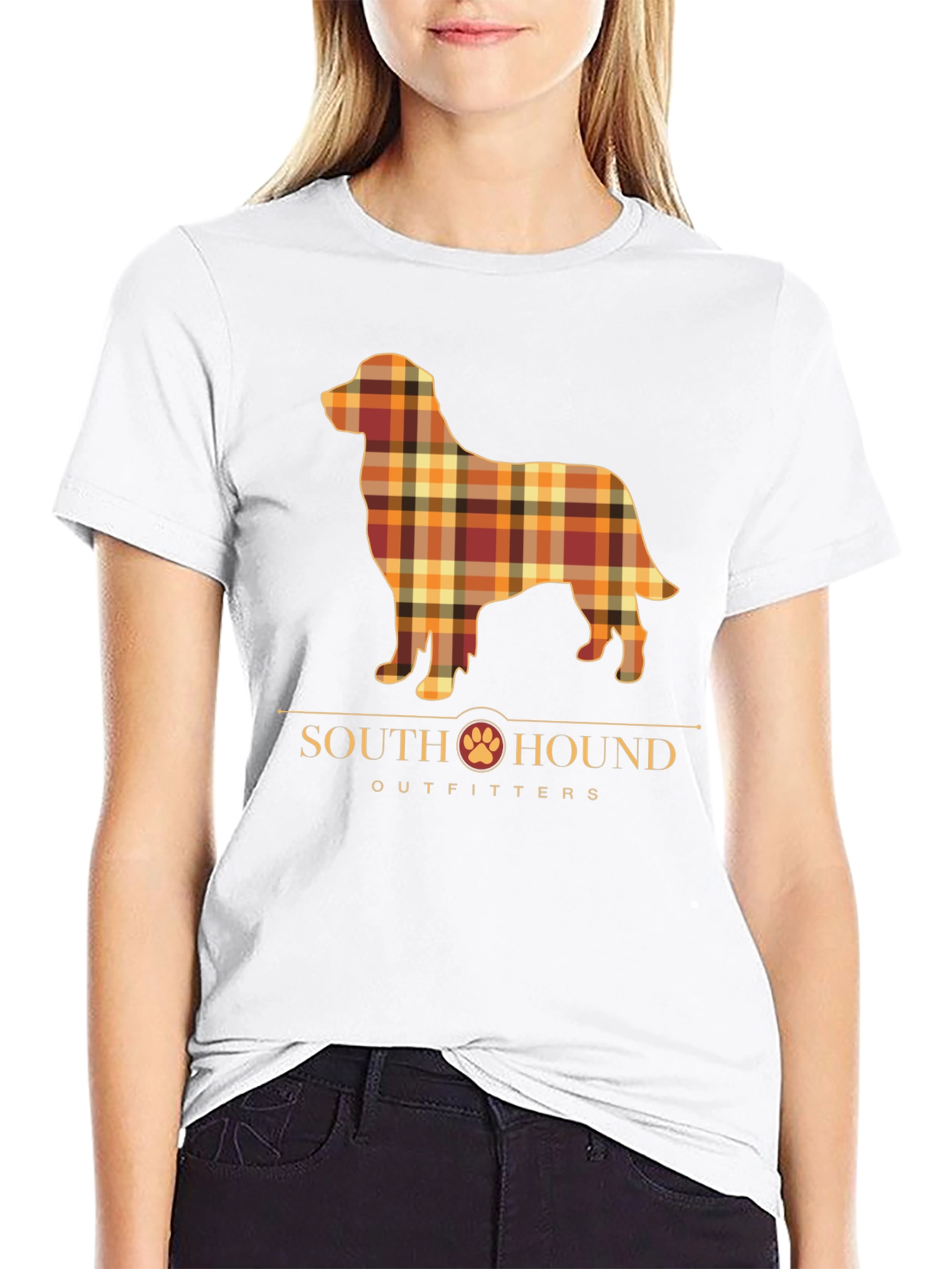 South Hound Outfitters Plaid Dog Graphic Tee