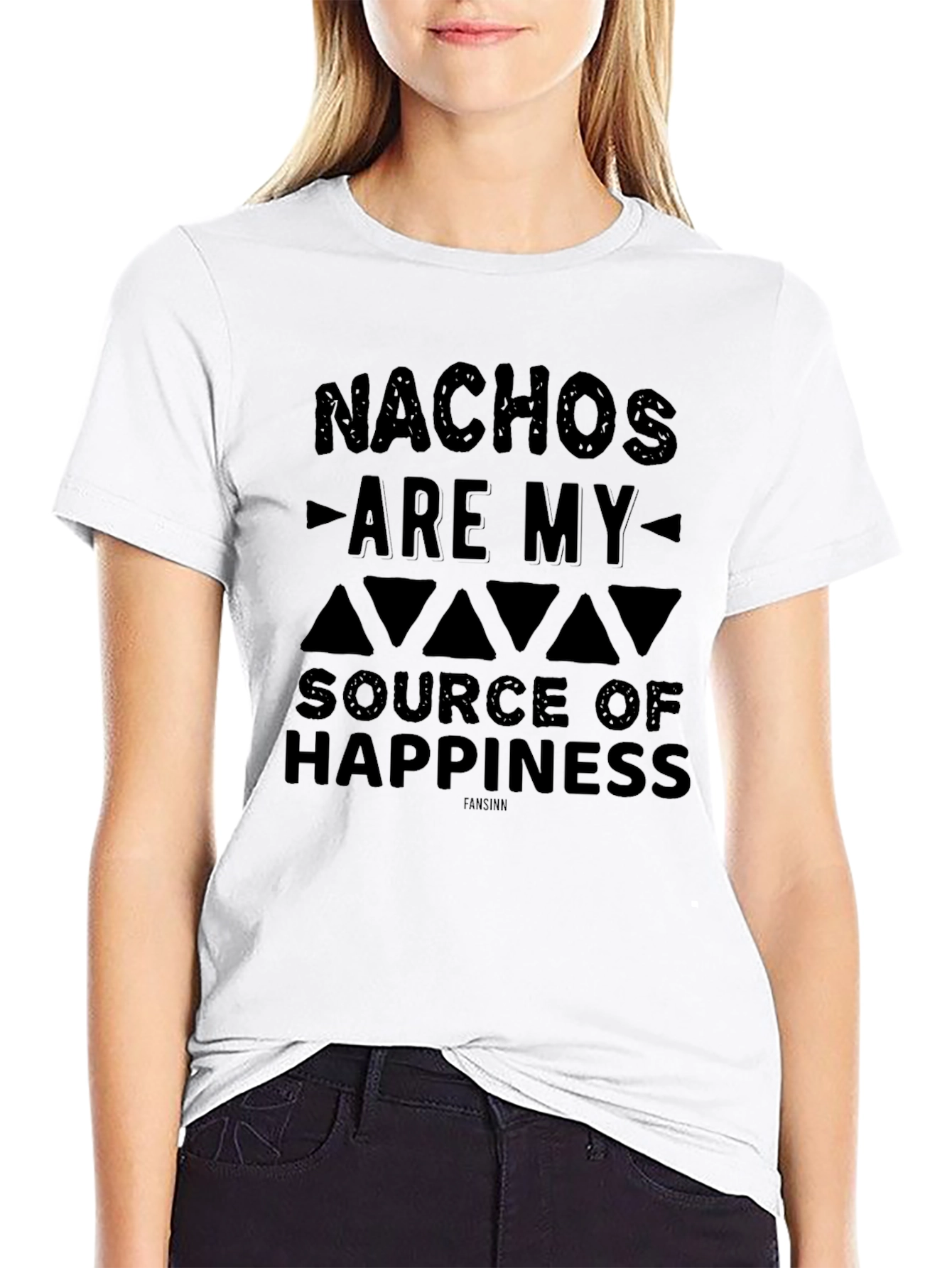 Nachos Are My Source of Happiness Black Graphic Tee