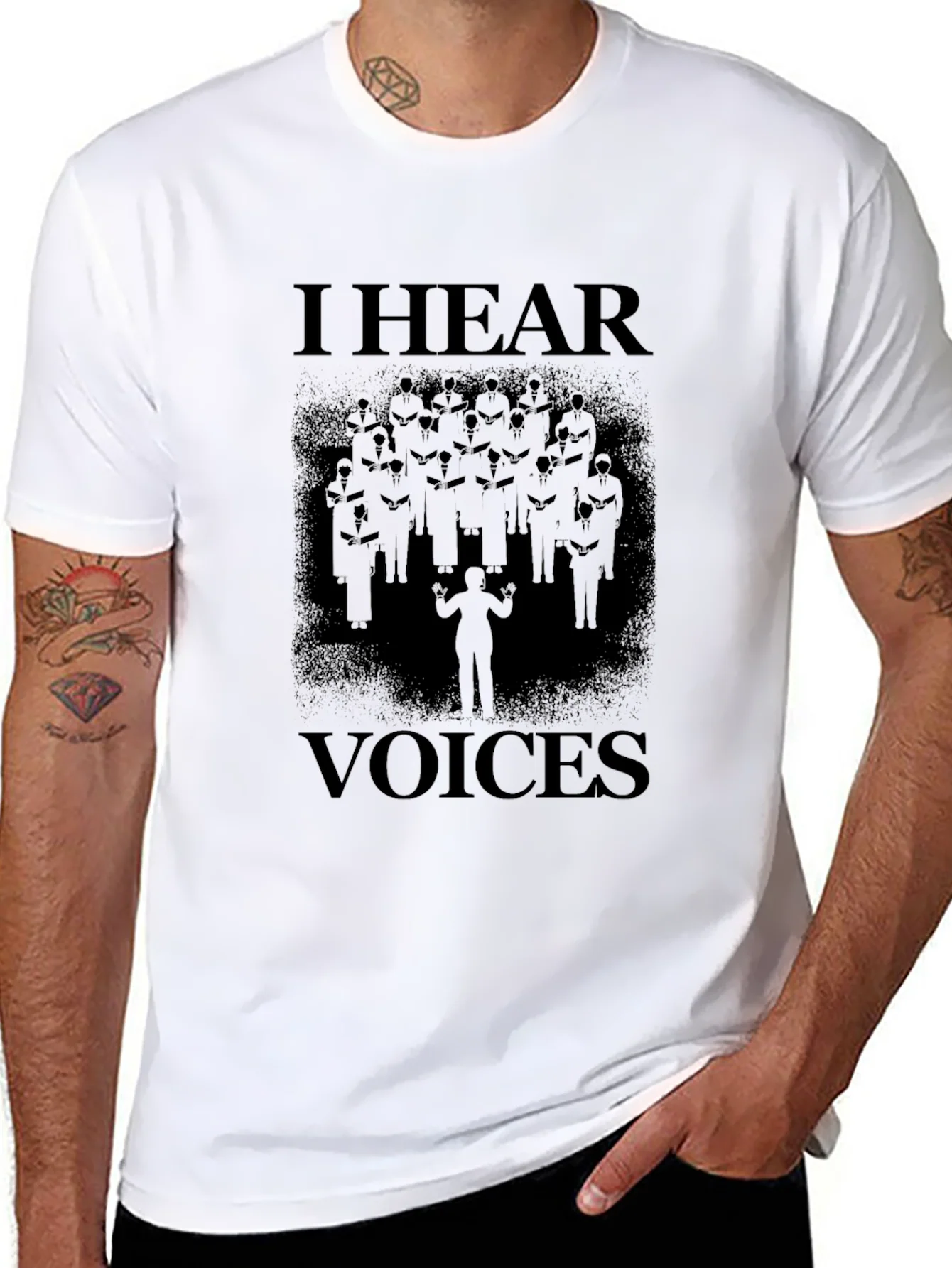 I Hear Voices Graphic Print T-Shirt