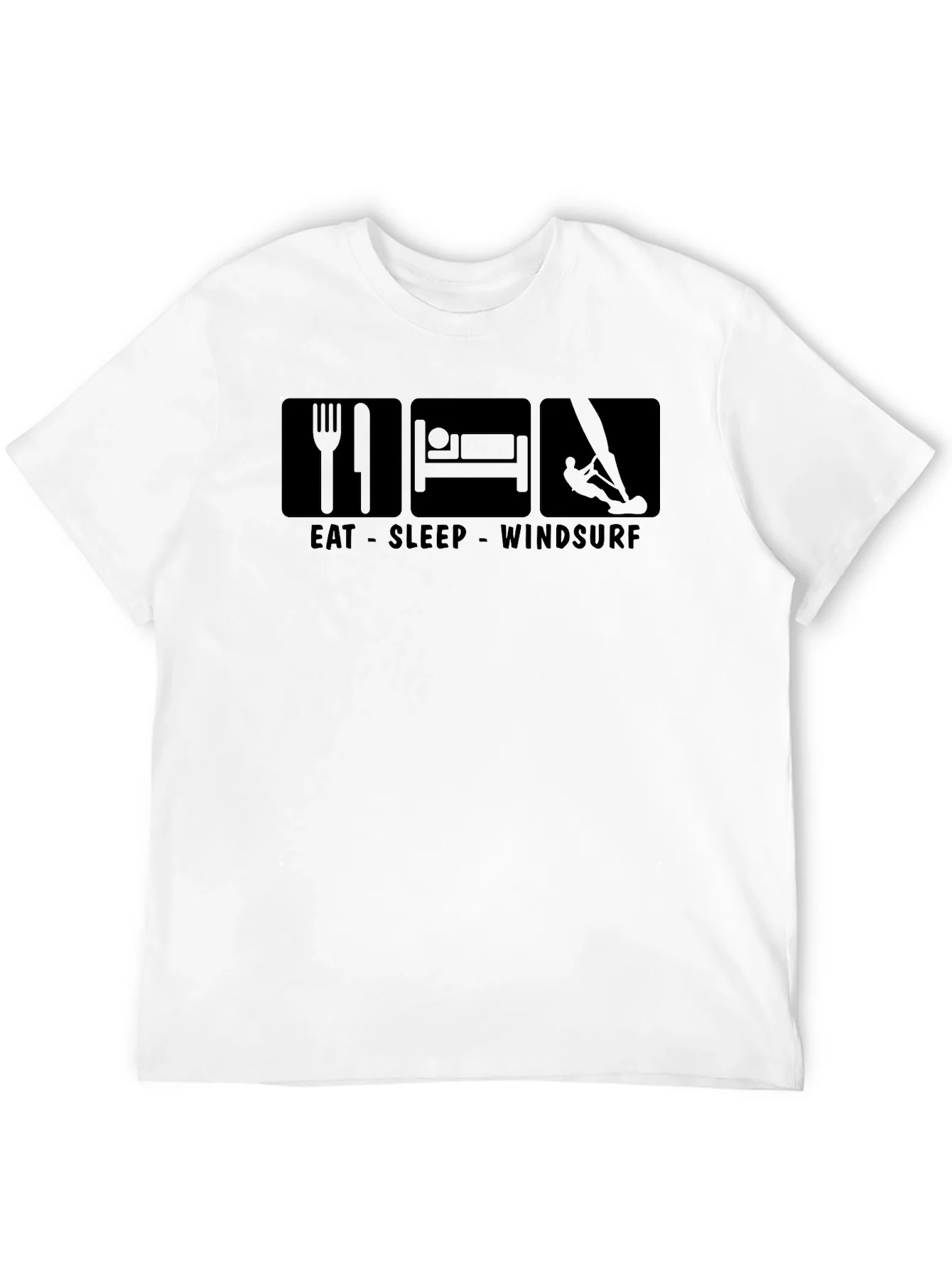 Eat Sleep Windsurf Black T-Shirt