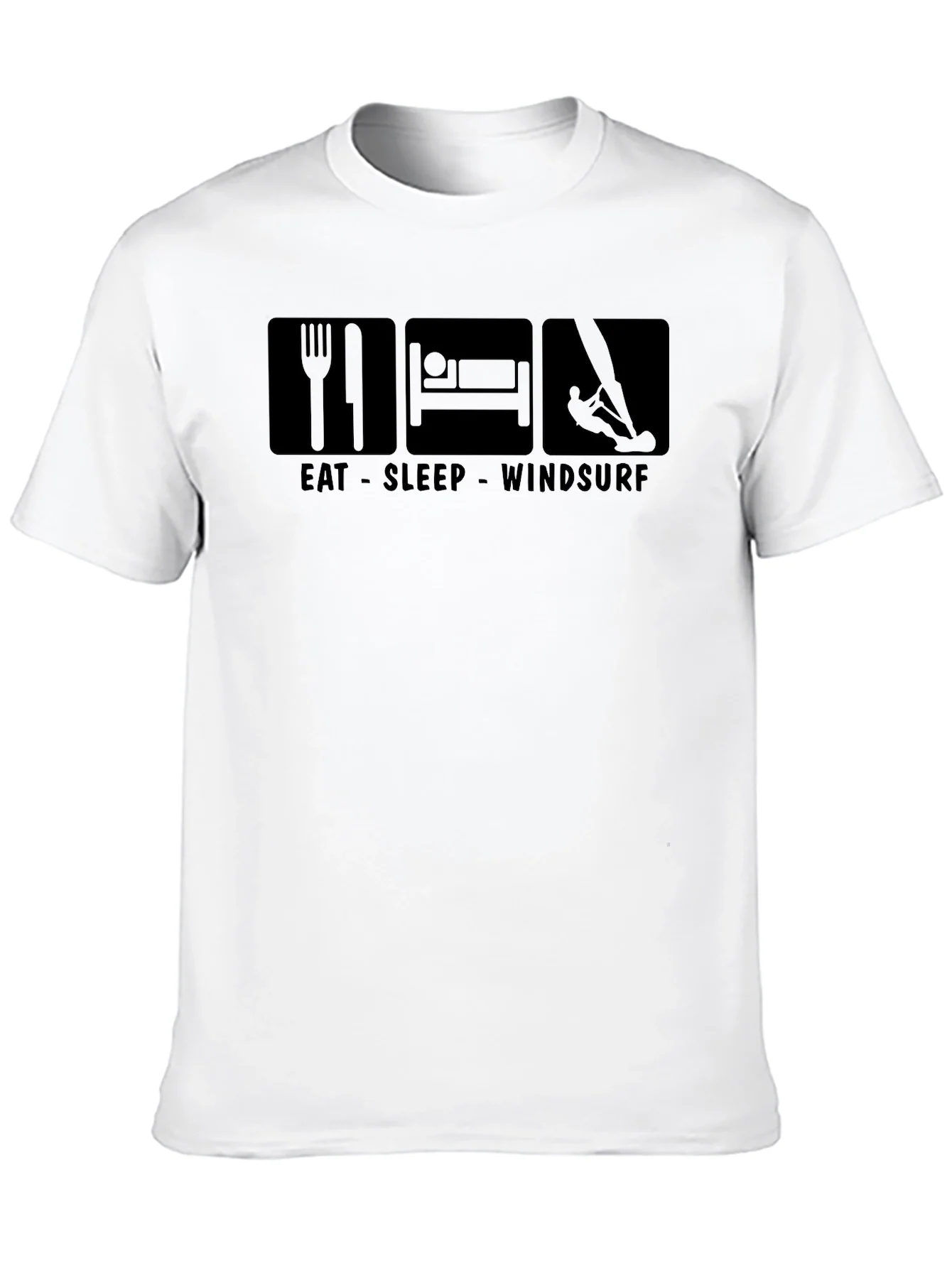 Eat Sleep Windsurf Black T-Shirt