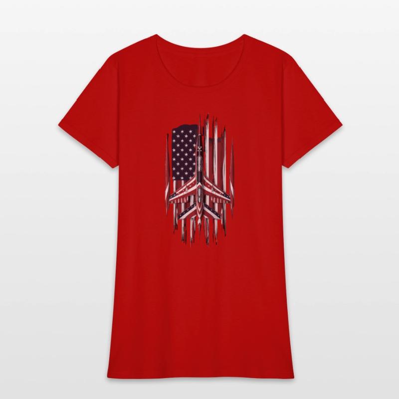 Patriotic Fighter Jet American Flag Art