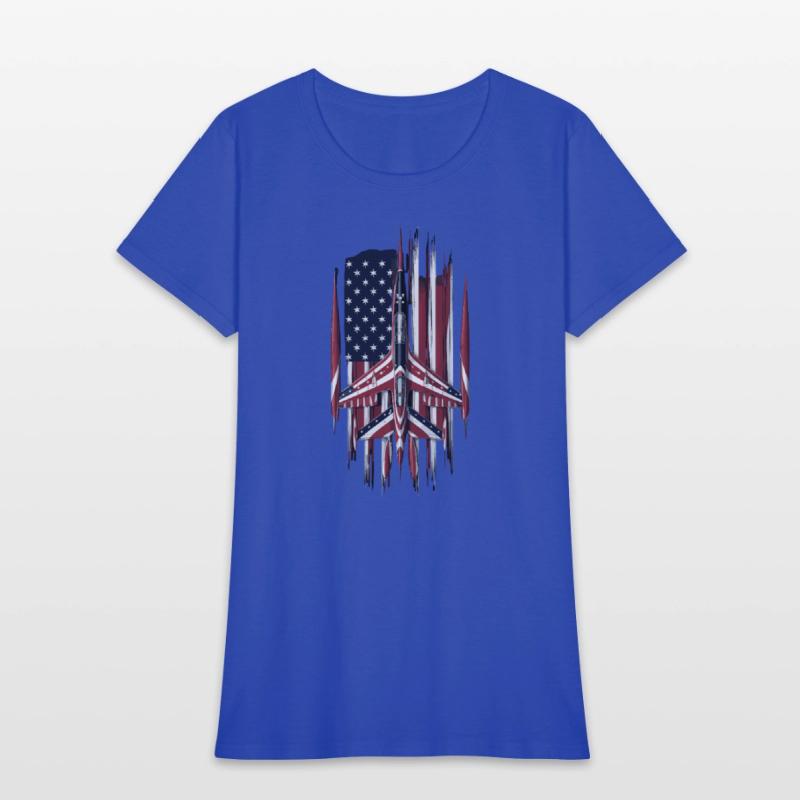 Patriotic Fighter Jet American Flag Art