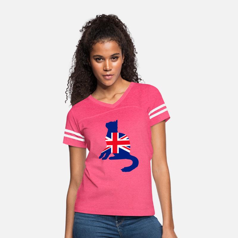 Patriotic Kitten Lover British Flag Silhouette
