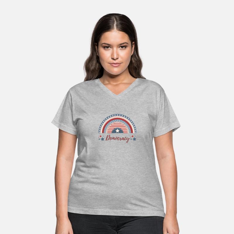 Patriotic Red White and Blue Rainbow Democracy