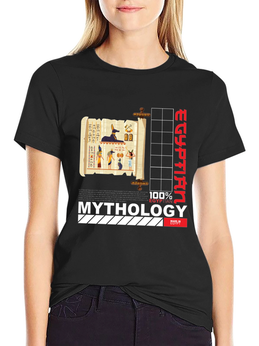 Egyptian Mythology Graphic T-Shirt - Black