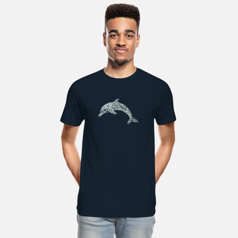 Pebble Art Dolphin - Ocean's Graceful Navigator
