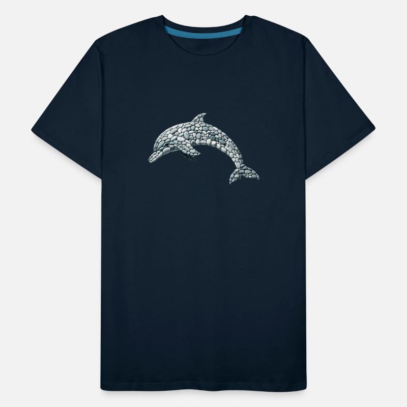 Pebble Art Dolphin - Ocean's Graceful Navigator