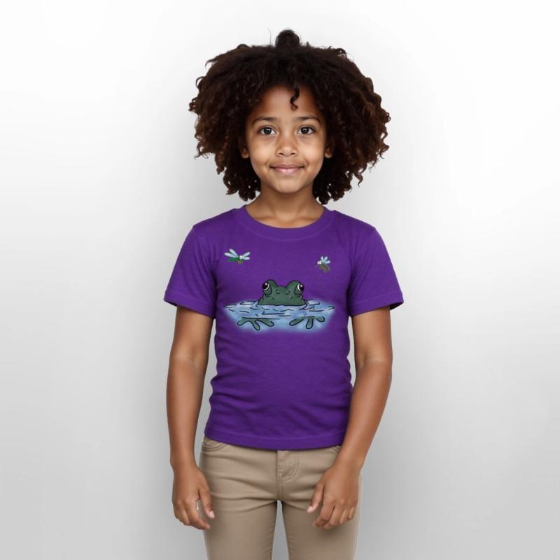 Peepin Frog on Lake - Kids Shirt Designs
