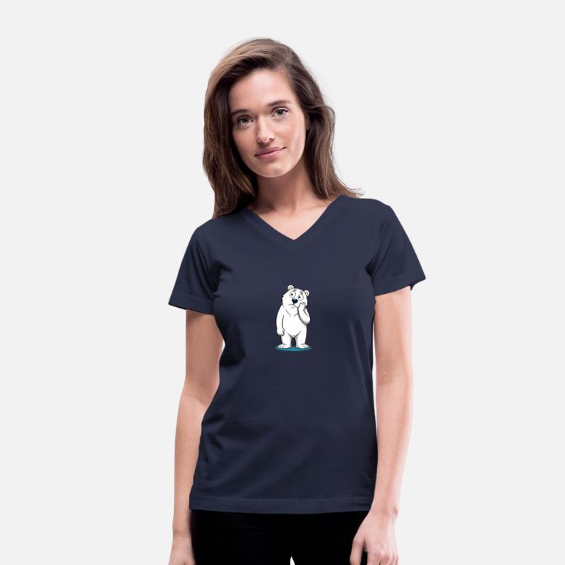 Perplexed Polar Bear: Curious Cartoon Bear