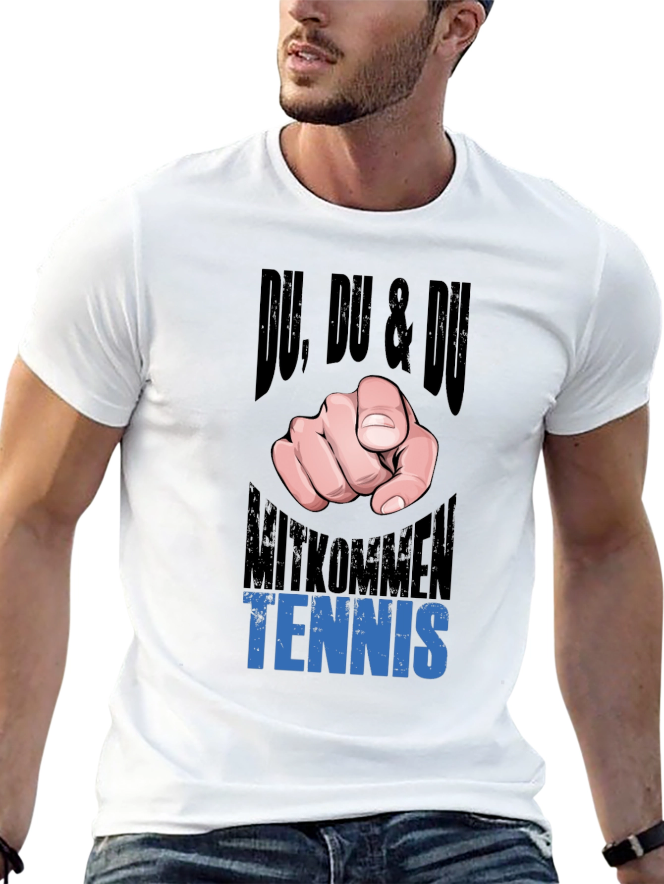 Du Tennis Graphic Tee - Black Cotton T-Shirt
