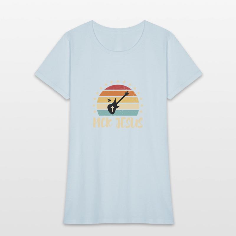 Pick Jesus Retro Music Religious Guitar Player