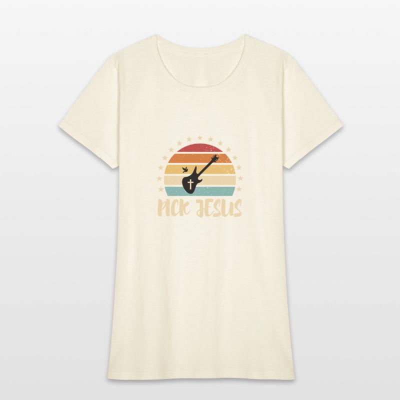 Pick Jesus Retro Music Religious Guitar Player