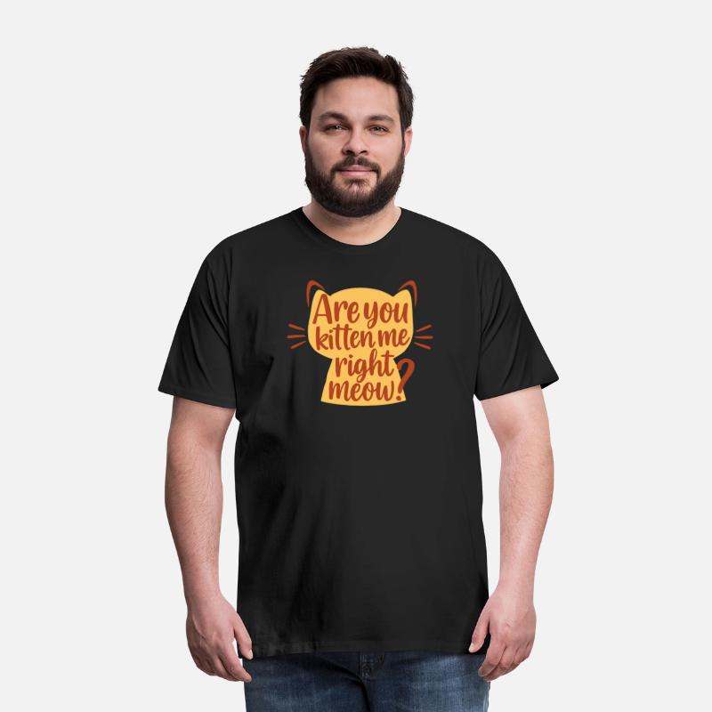 Playful Amber Cat Silhouette with Humorous saying