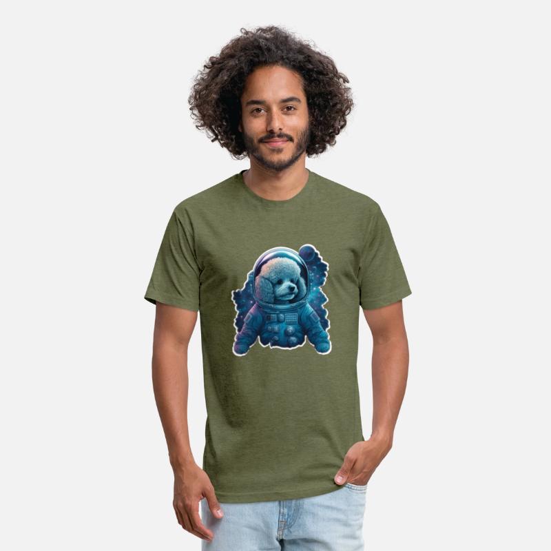 Poodle in Space White Border