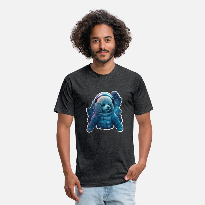 Poodle in Space White Border