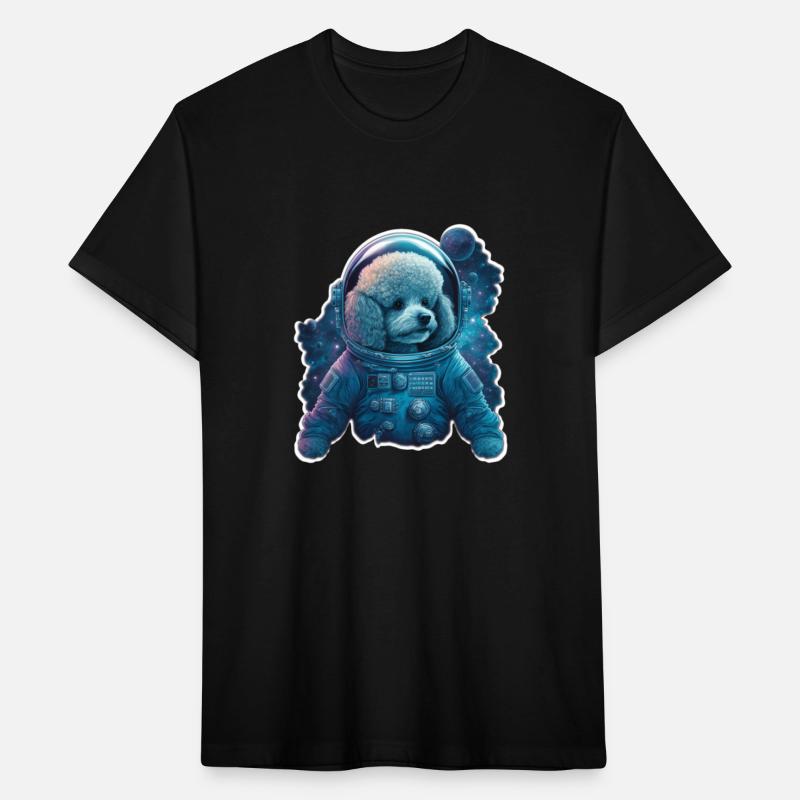 Poodle in Space White Border