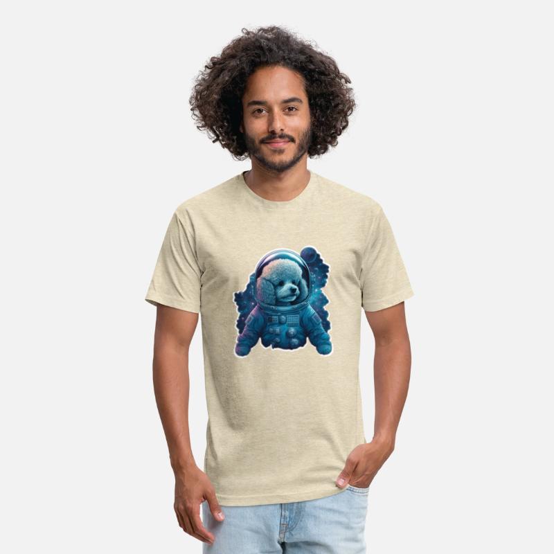 Poodle in Space White Border