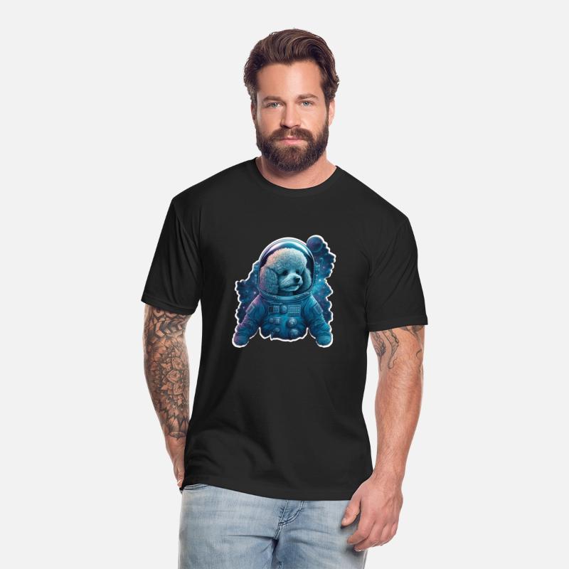 Poodle in Space White Border