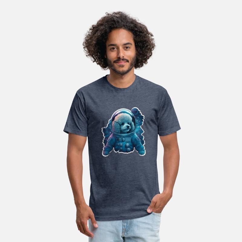 Poodle in Space White Border