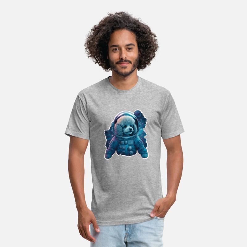 Poodle in Space White Border