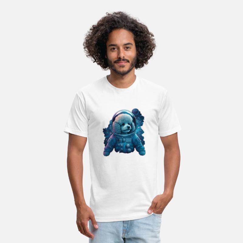 Poodle in Space White Border