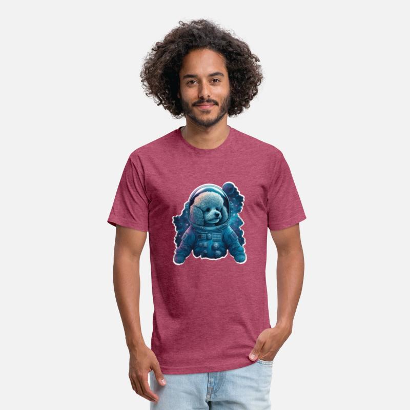 Poodle in Space White Border