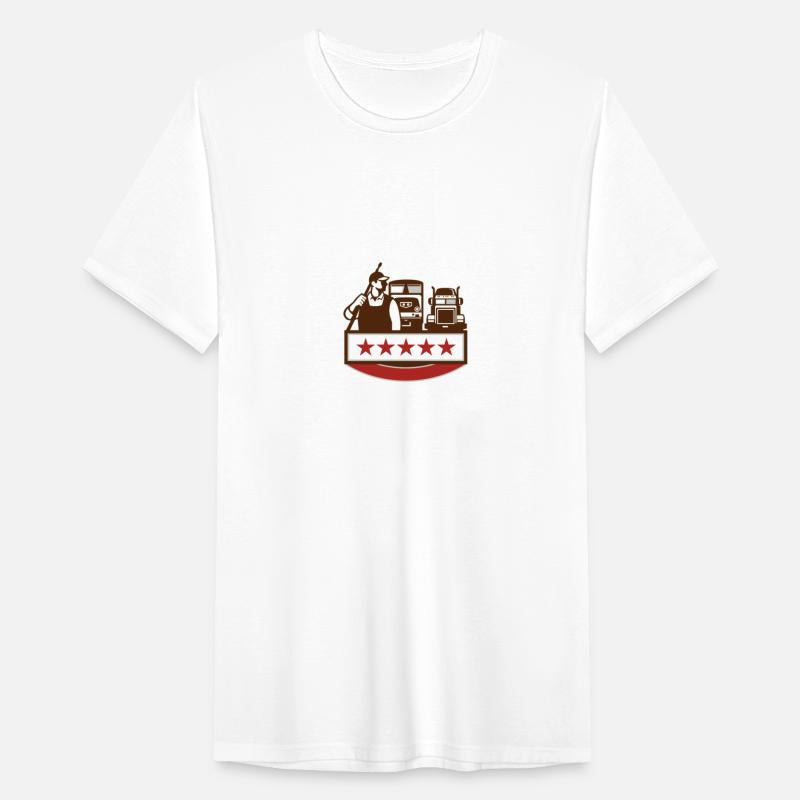 Power Washer Worker Truck Train Stars Retro