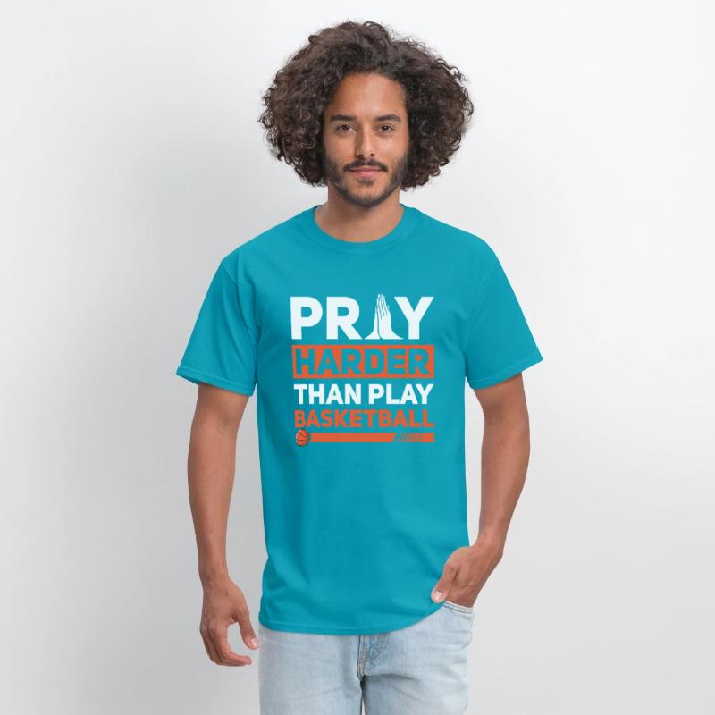 Pray Harder Than Play Basketball Sports Christian