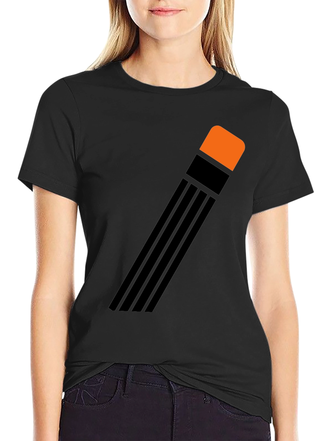 Pencil Graphic Black T-Shirt