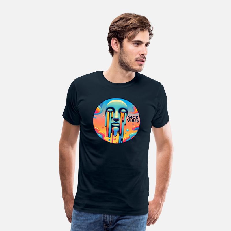 Psychedelic Melting Face with Vibrant Neon