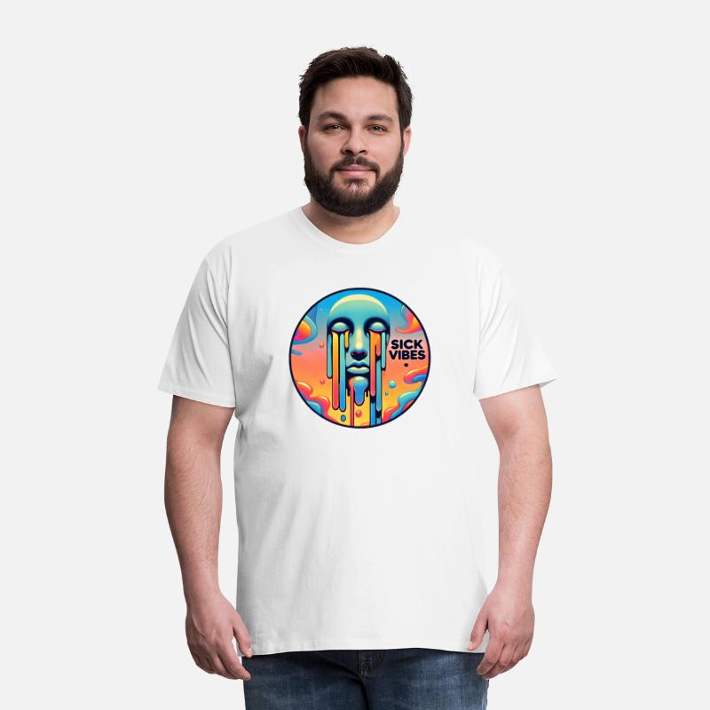 Psychedelic Melting Face with Vibrant Neon