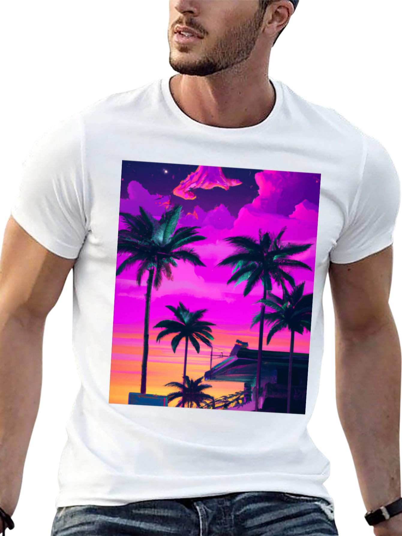Vaporwave Palm Tree Graphic Tee