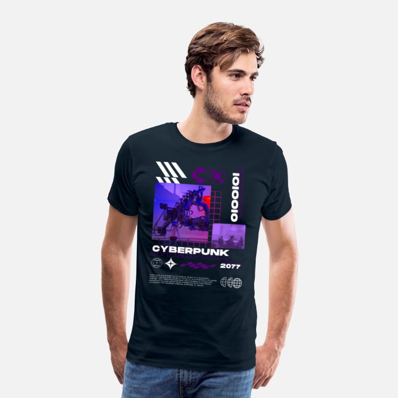 Purple White Creative Cyberpunk T Shirt