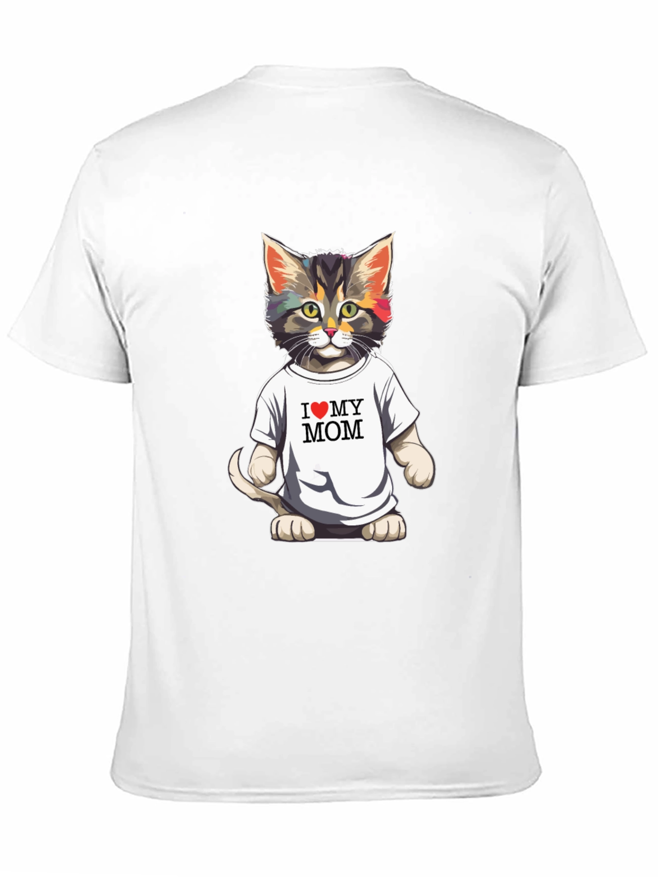 I Love My Mom Cat T-Shirt - Black