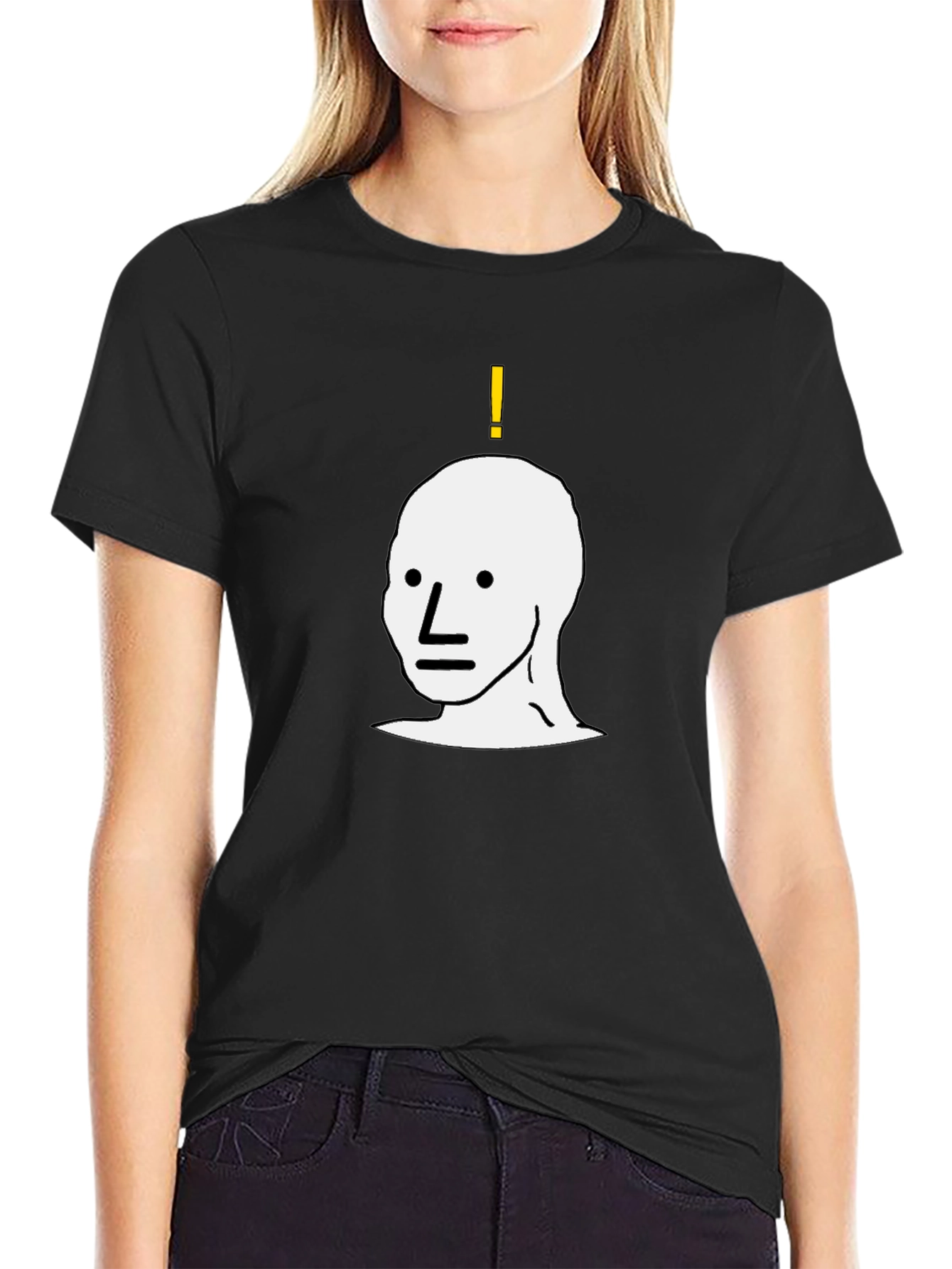 NPC Meme Graphic Tee - Black Cotton T-Shirt