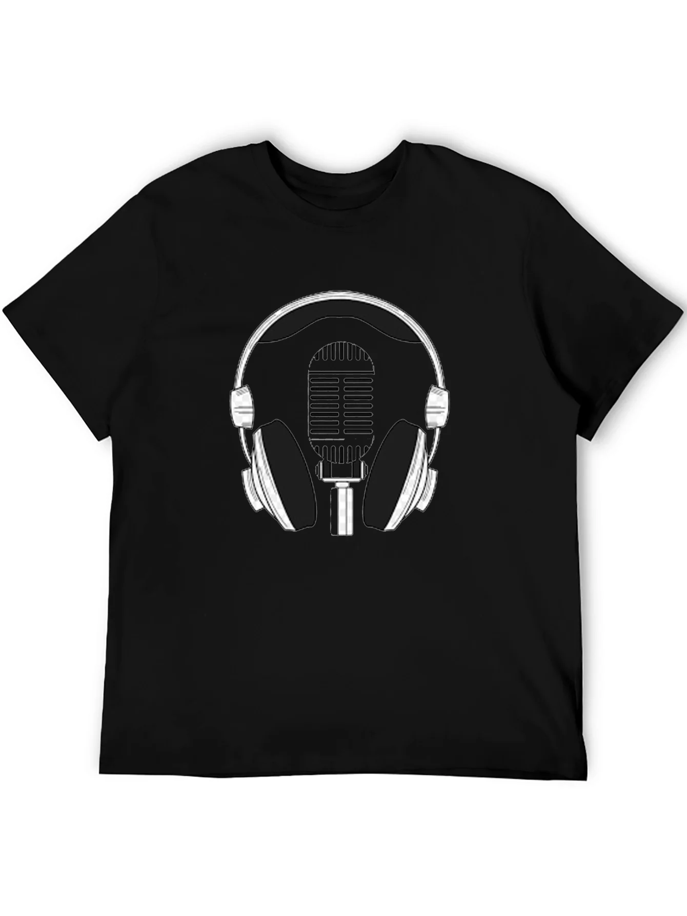 Podcast Ready Tee: Headphones & Mic Graphic T-Shirt