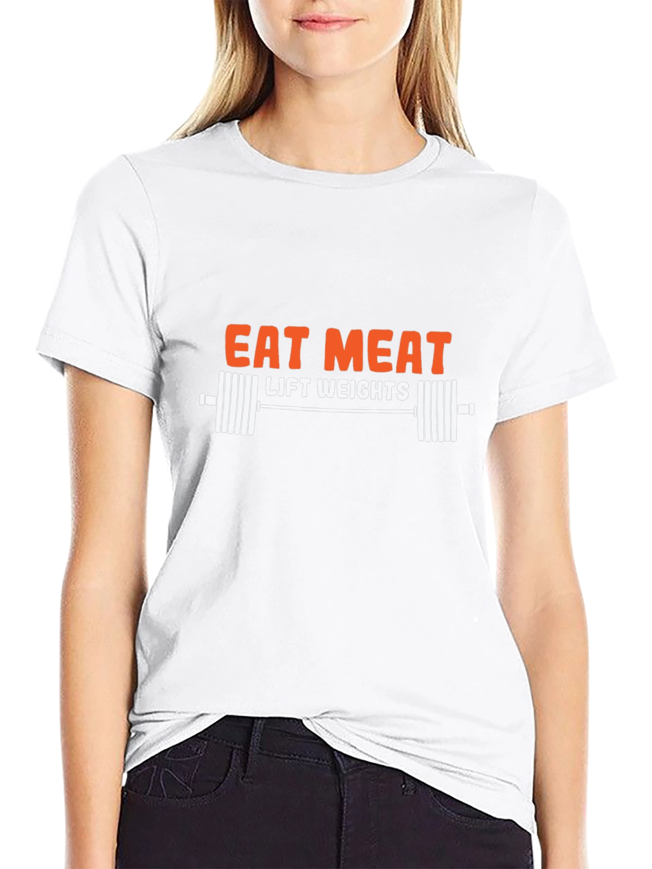 Eat Meat Lift Weights T-Shirt Gym Motivation