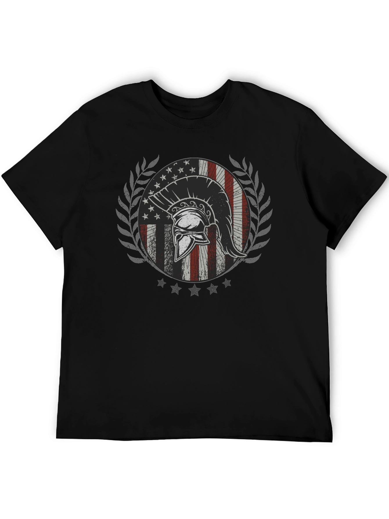 Spartan Helmet Graphic Tee - Patriotic USA Design