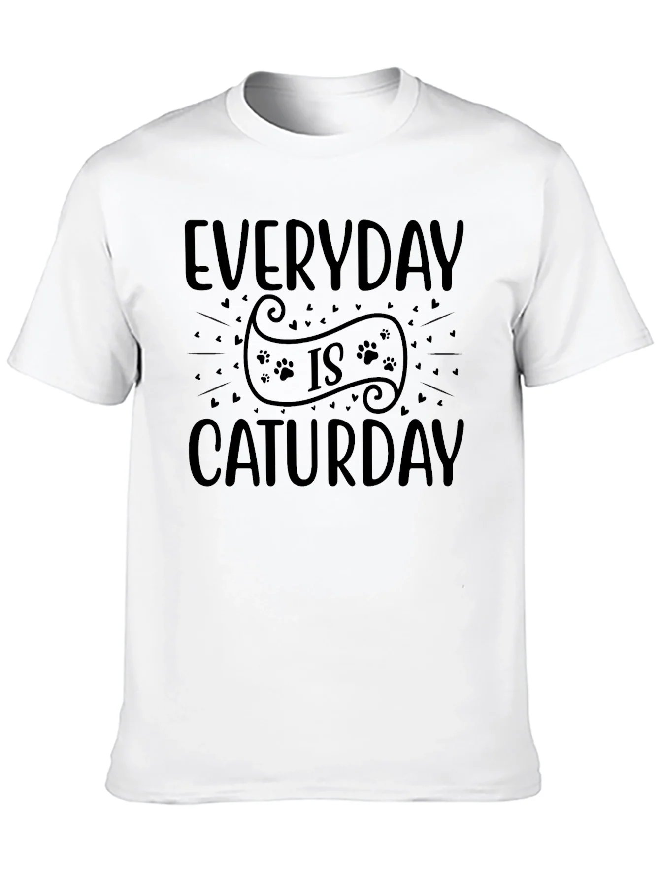 Everyday is Caturday Black Graphic Tee