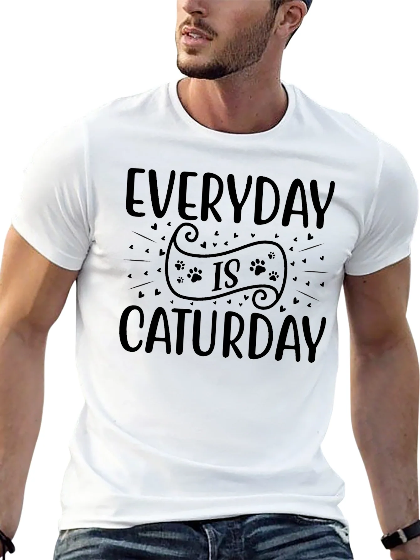 Everyday is Caturday Black Graphic Tee