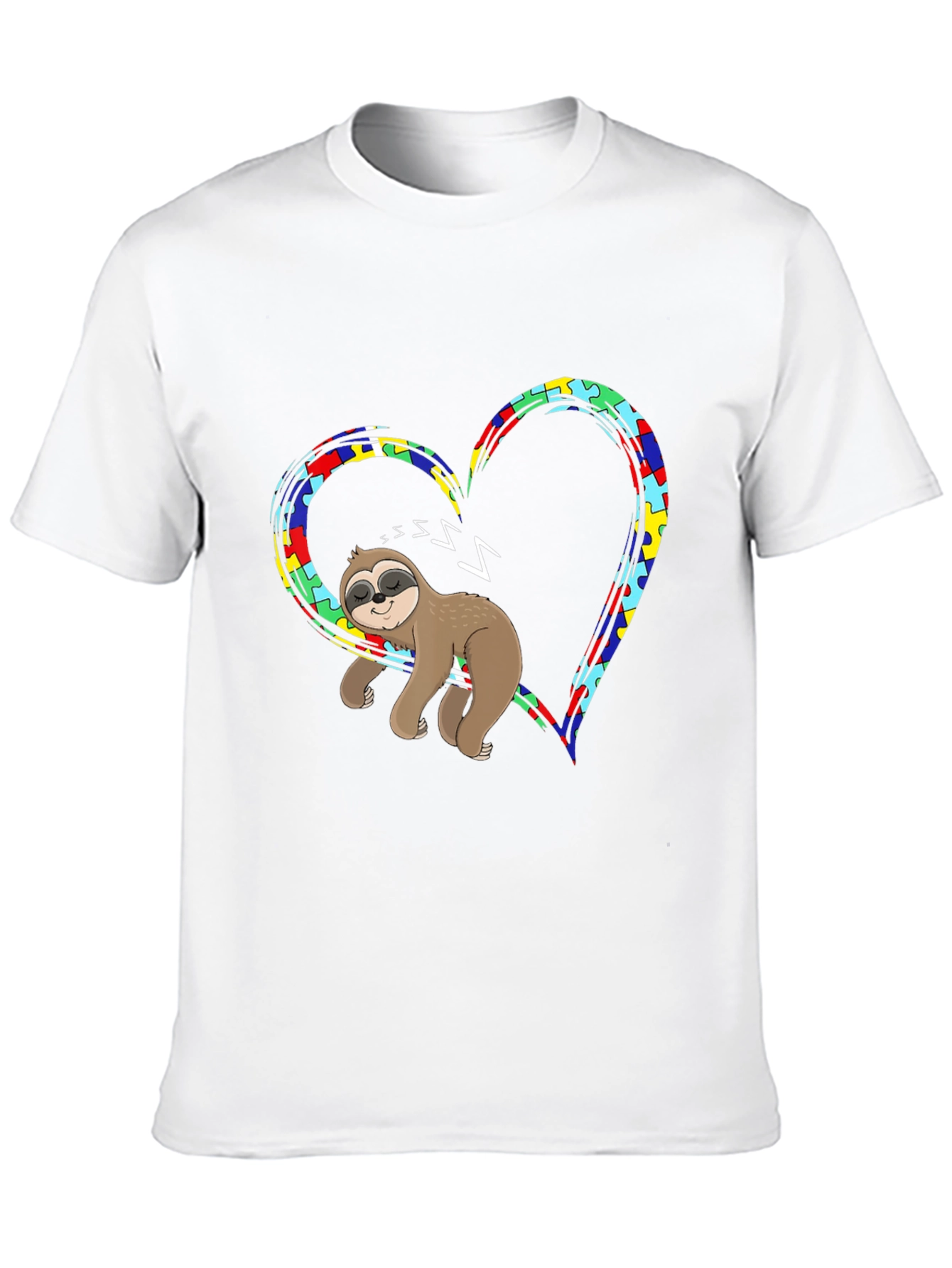 Sloth Autism Awareness Heart T-Shirt