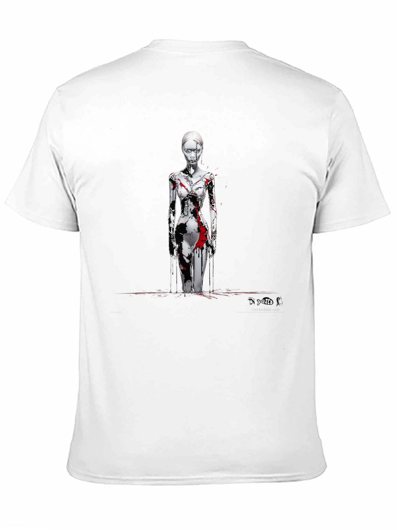 Artistic Graphic Print Black T-Shirt