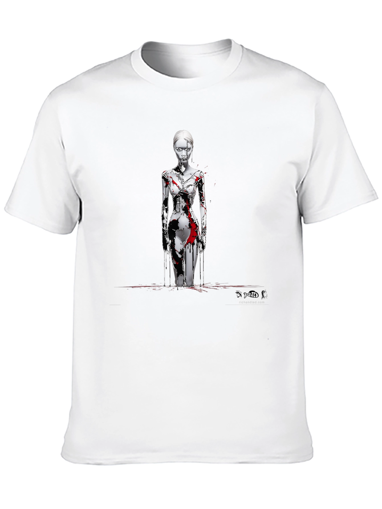 Artistic Graphic Print Black T-Shirt