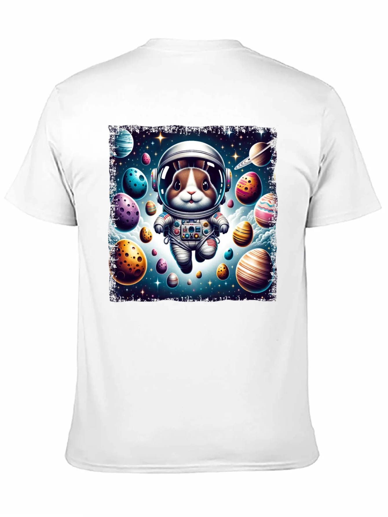 Space Bunny Easter Egg Universe Graphic Tee