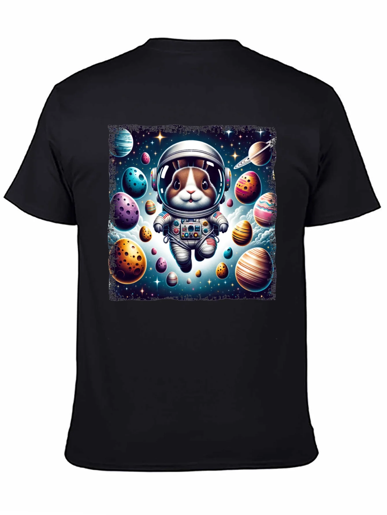 Space Bunny Easter Egg Universe Graphic Tee