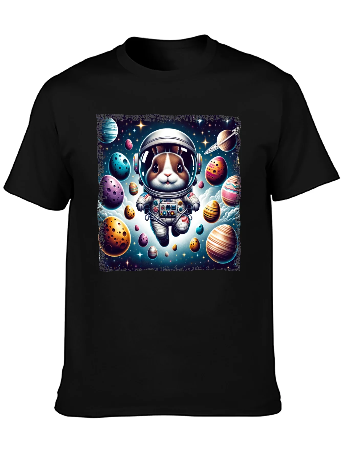Space Bunny Easter Egg Universe Graphic Tee